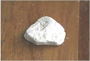 Chalk is a grey/white rock which