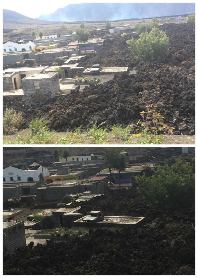 OMS CABO VERDE Newsletter Special Edition Fogo volcanic eruption 2014-2015 : From the onset to the post-disaster assessment The role of the WHO Fig 1 - A view of the slowly advancing lava and the