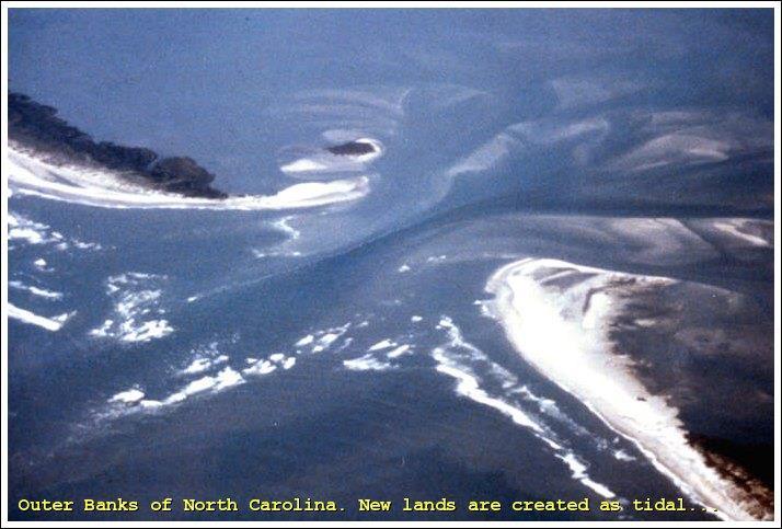 Tidal Deltas Formed from sand deposited by the tidal currents Longshore currents bring sand from