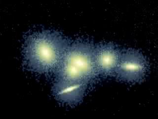 Overall morphology is like radio galaxies. Quasars are produced by very active supermassive black holes.