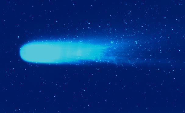 Many people think that a comet's tail is always following behind it, but actually the coma, or tail, can either be