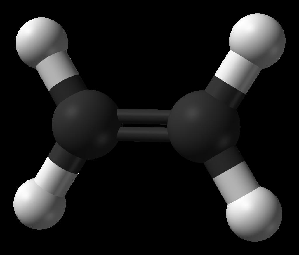 planar shape with bond angle 120. 5) ne such example is ethene.