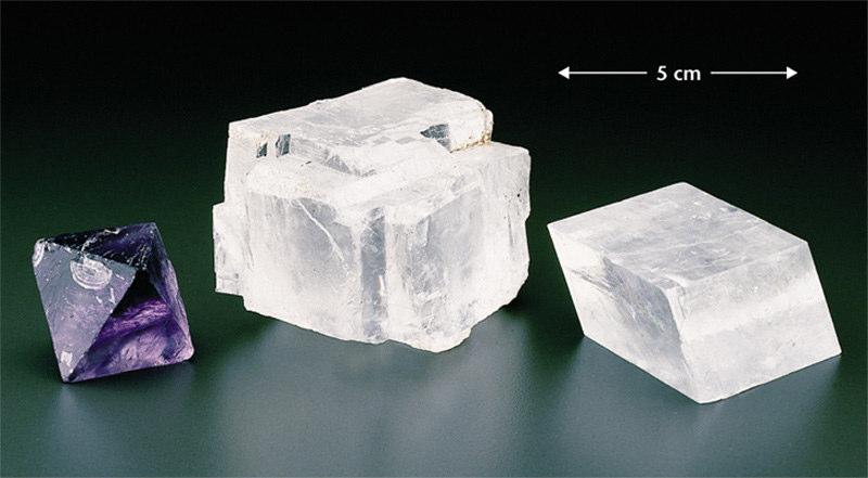 Mineral properties used for identification of crystalline solids Cleavage breaking or splitting along smooth