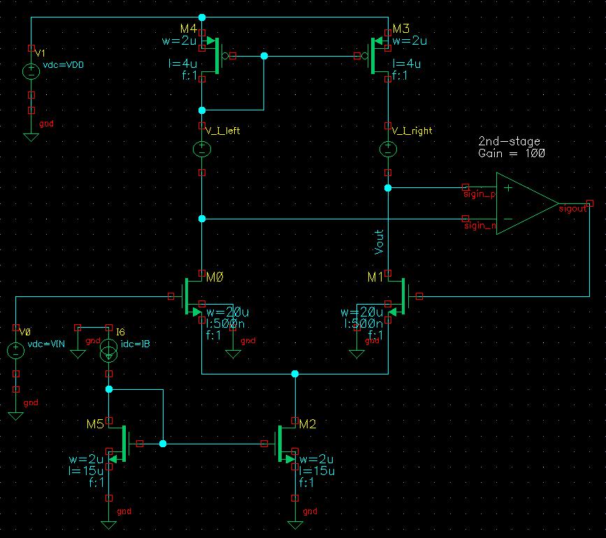 iff Pair Example Use analysis to estimate input offset voltage to diff pair. 3 steps: 1.Calculate V gs of input pair.