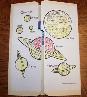Front of Our Lap Book Inside of Our Lap Book with Individual Planet Books 5. Make a Great Big Book of Planets book for the child. a. Take a spiral notebook and write s Great Big Book of Planets on the cover.