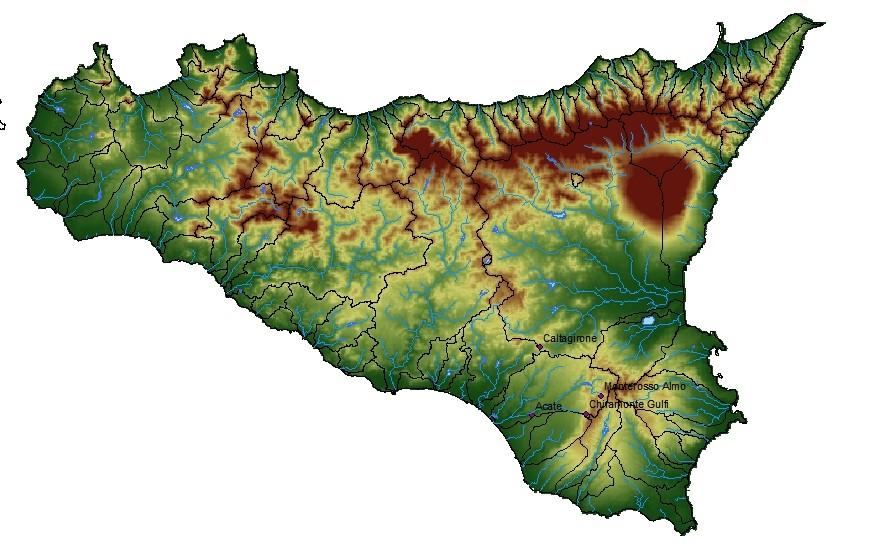 INVESTIGATED AREAS AND AVAILABLE DATA succession of rolling hills ( Erei lying among the Catania plain, the Iblei and the Salso valley). Figure 4.