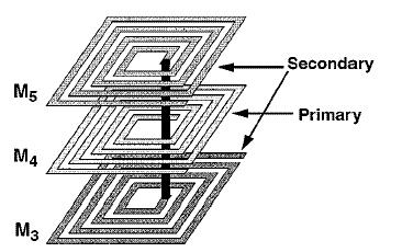 obtained using stacked inductors as shown below for a