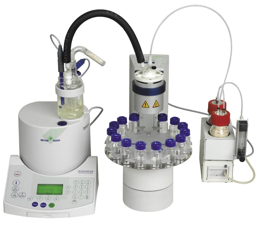 DL39 titrator with Stromboli, drying unit and optional air pump Clever mechanism The robust design of Stromboli s sample handling mechanism ensures trouble-free processing of samples and easy