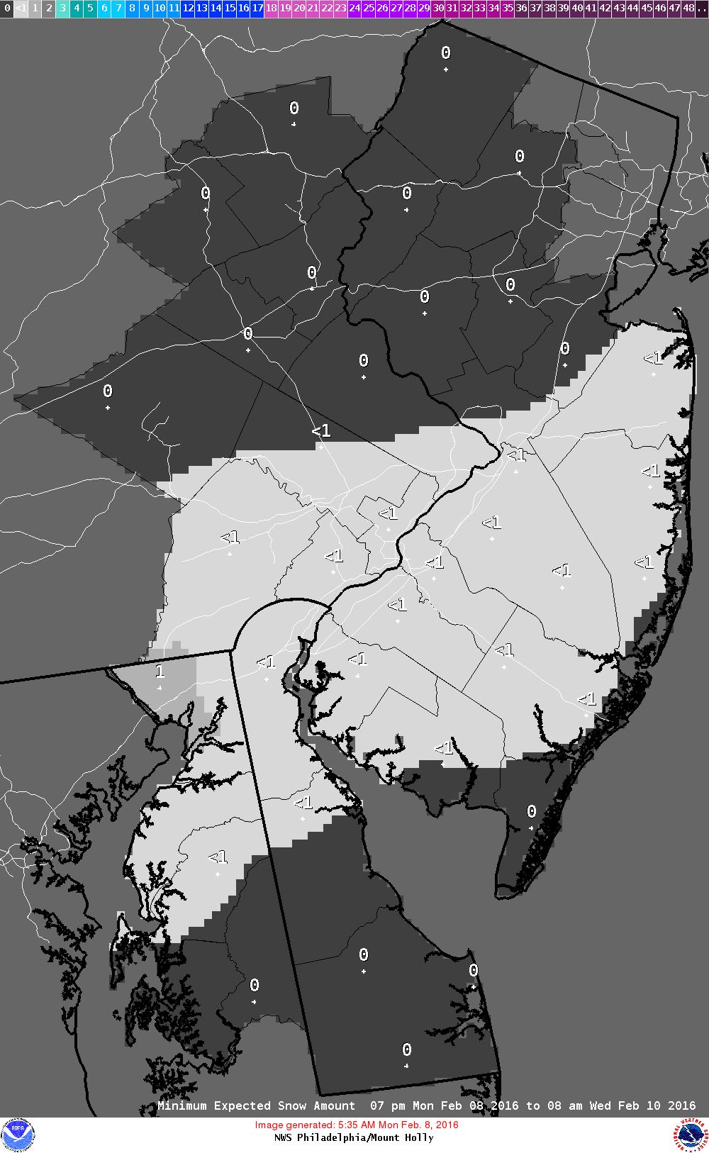 maximum (right) snowfall amounts from this event based on statistical analysis of model guidance.