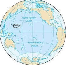 The Pacific Ocean Zonally: 20,000km Meridional extent: over 15,000km; Area: 178x10