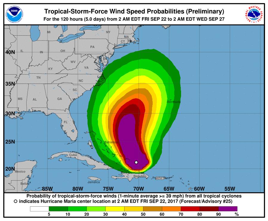 National Hurricane Center: Wind Speed Probabilities -Force