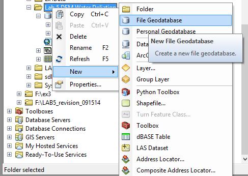 However, before we do that, let s open Arc Catalog and create a folder and a geodatabase to store your files.