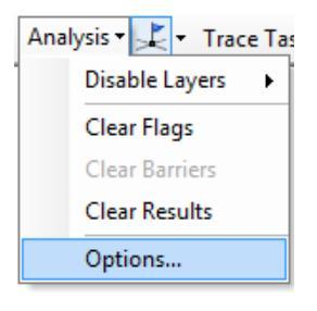Go to Select Analysis and then Options Switch the