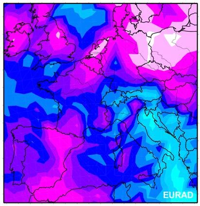 Forecast from three European air quality model systems RAQ