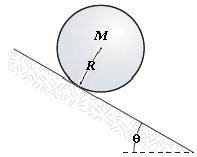 Name: 7. A massless rope is wrapped around a uniform cylinder that has radius R and mass M, as shown in the figure.