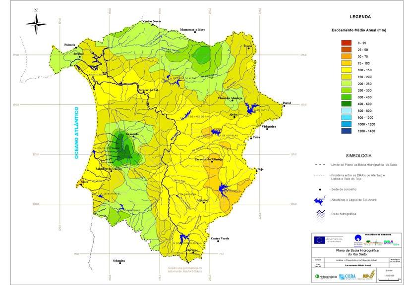 Hydrological summary Hydrological Observatory description According to the characterization carried out in the Sado River basin plan, the mean annual rainfall in the Sado River basin for the period