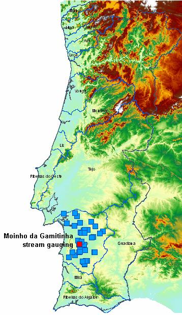 and the Roxo rivers, and that it has a considerable long recording period it could become part of an observatory system. Figure. Schematic location of Moinho da Gamitinha stream gauging station.