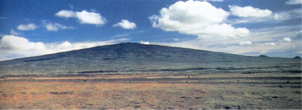 A small shield volcano in Iceland thin lava is created at a