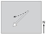 4. The arrow on the map below represents the direction a wind is
