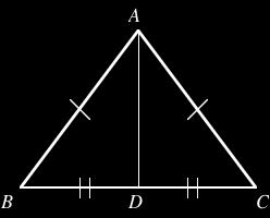 Quiz #2. Tuesday, 24 January, 2012. [10 minutes] 1. Suppose D is the midpoint of side BC (i.e. BD = CD) of ABC and AB = AC. Show that ADB is a right angle. [5] Solution.