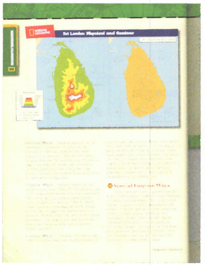 NATIONAL GEOGRAPHIC Sri Lanka: Physical and Contour Political Maps Political maps show the names and boundaries of countries, the location of cities and other human-made features of a place, and