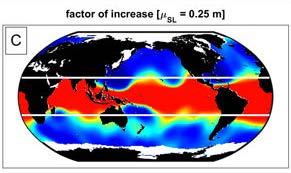 due to sea level rise scenarios of 25 and 50 cm Their results highlight strong changes and high