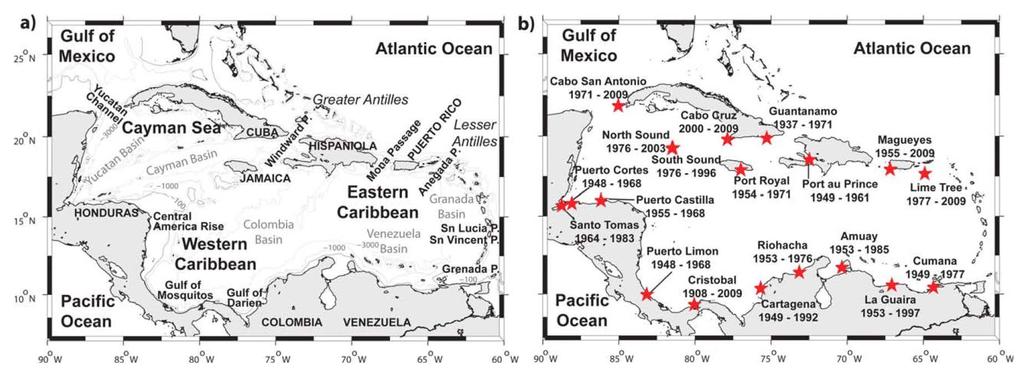 Sea Level Rise in the Caribbean Torres & Tsimplis (2013) analyzed sea level trends in the Caribbean based on the longest available tide gauge records from sites distributed around the study area