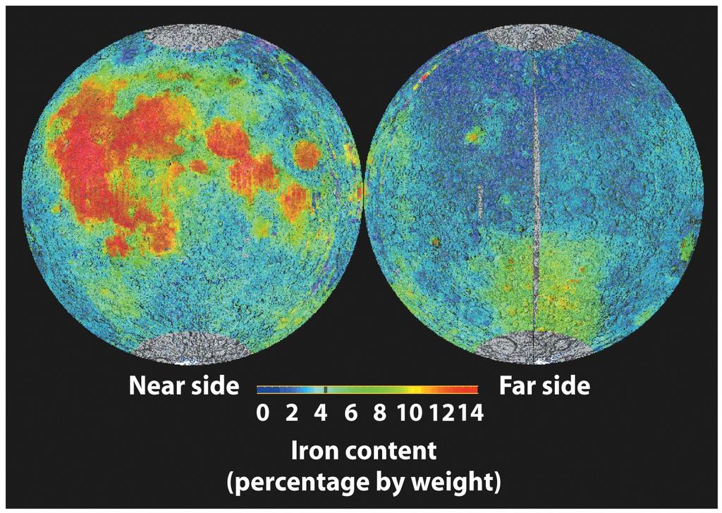 Iron on the Moon: map of iron concentration from spectral observations by Clementine