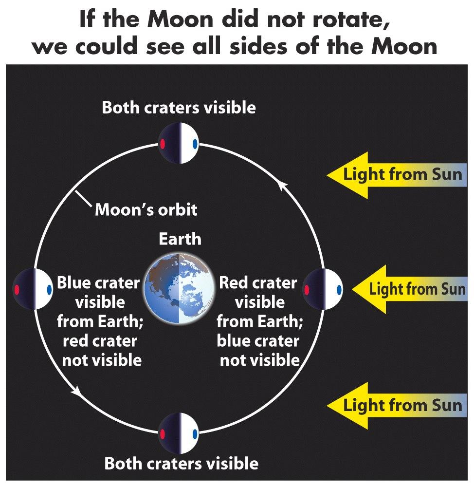 The moon almost always keeps the same face, or hemisphere, toward the