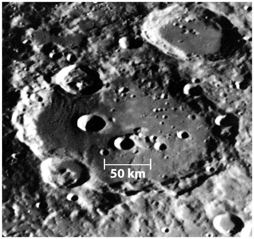 o Lunar craters were caused by space debris striking the surface.