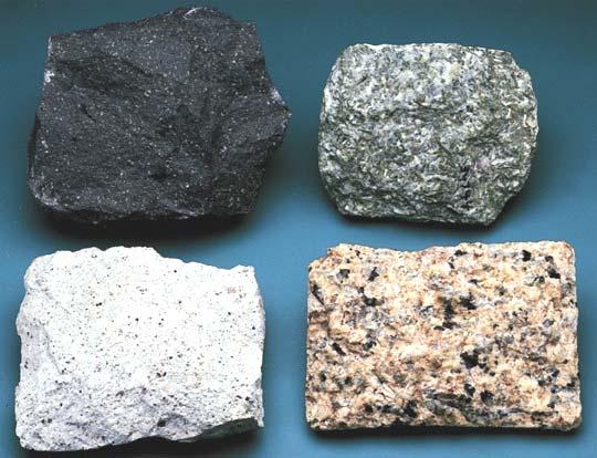 Classification by composition and texture Extrusive basalt andesite rhyolite