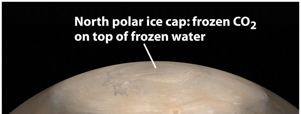 Water on Mars Mars s polar caps contain