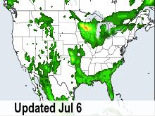 Yest Wed 7/5/2017 Major soybean areas outlined.