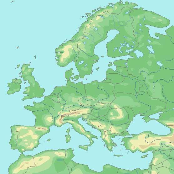 Your Task: Label the physical features that are numbered on the map of Europe below. 6 8 9 0 7. Alps. English Channel. Pyrenees.