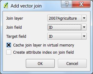 In the Add vector join box: o join layer o join field