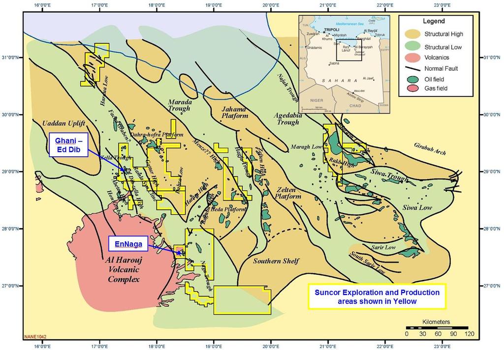 Figure 1: Sirt Basin showing major structural features and location of study area Geological Setting and Depositional Environment of the Gir Formation Pre-Cretaceous riing and continental collisions
