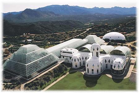 A modern Priestly experiment Biosphere 2 outside of Tucson, built in the 1990s by a private company called Space Biospheres Ventures.