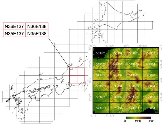 primary reference used for the Japan study is the 10-m mesh DEM produced by the Geographical Survey Institute (GSI) of Japan.