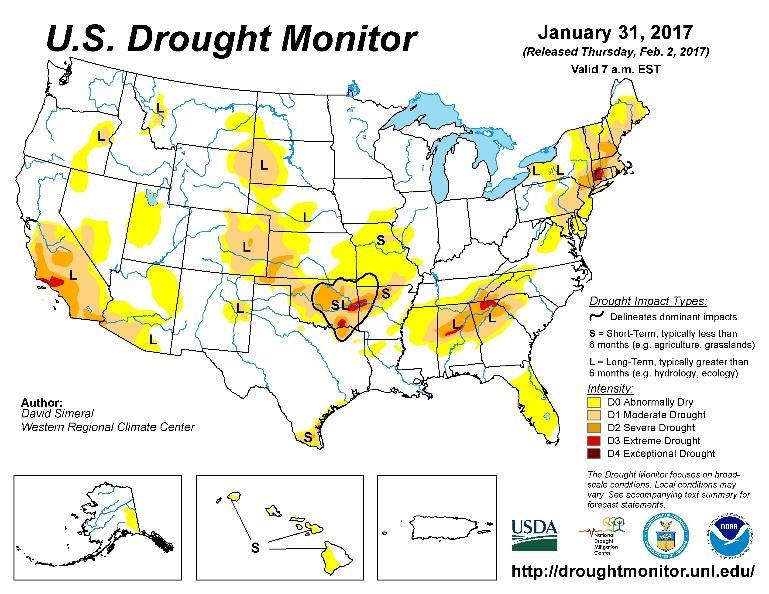 Drought Watch The most recent Drought Monitor brings some dramatic changes from the past few years.