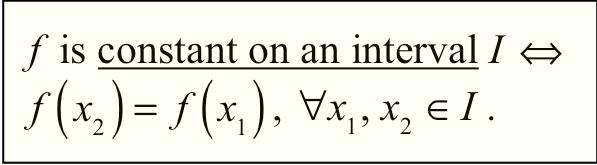f decreases on an interval I x 2 > x 1 implies that f ( x 2 )< f ( x 1 ), x 1, x 2 I. f increases on the interval 1, ).