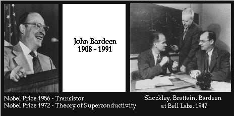 Discovered in 1947 Consisted of a germanium base with gold contacts Bardeen realized that electrons