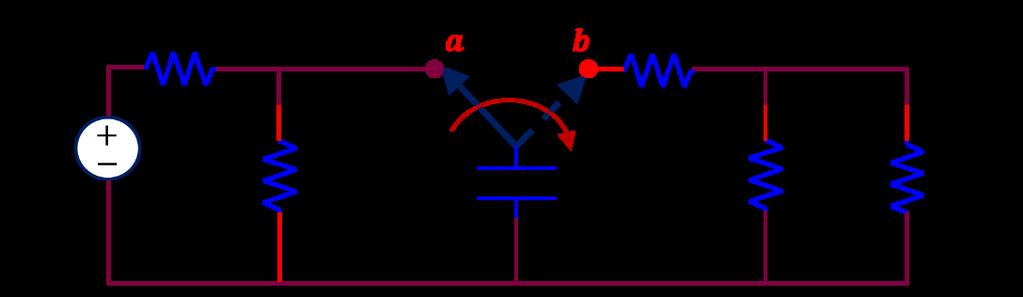 Problem 2) For the circuit shown, the capacitor stays in position (aa) for a long time before it is switched to