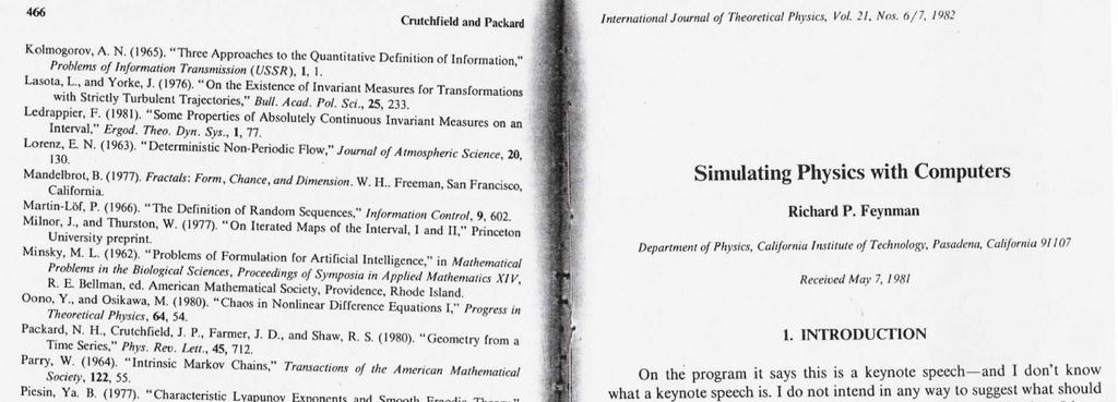 History Of Intrinsic Computing Nature already computes Information: H(Pr(X)) (Shannon 94s) h µ In