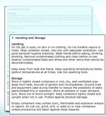 3013 Section 7: Handling and Storage This section provides precautions for safe