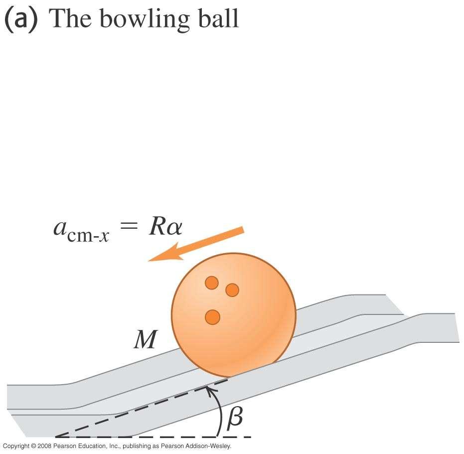 A10.7 A solid bowling ball rolls down a ramp. Which of the following forces exerts a torque on the bowling ball about its center? A. the weight of the ball B.