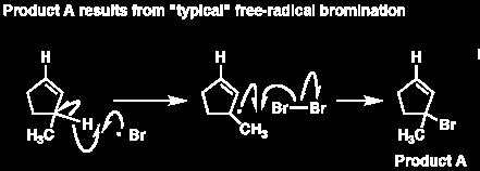 high reactivity and the possibility to form two products. For an example: Why B is the major product?
