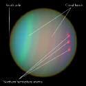 giving them their blue color Methane crystals scatter blue light, and methane gas absorbs red light Both planets are very cold Uranus: 80K (-315 F)