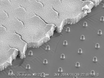 10 25 µm 5 µm (a) SEM images of VACNTs-pillar array in gap 50 m after