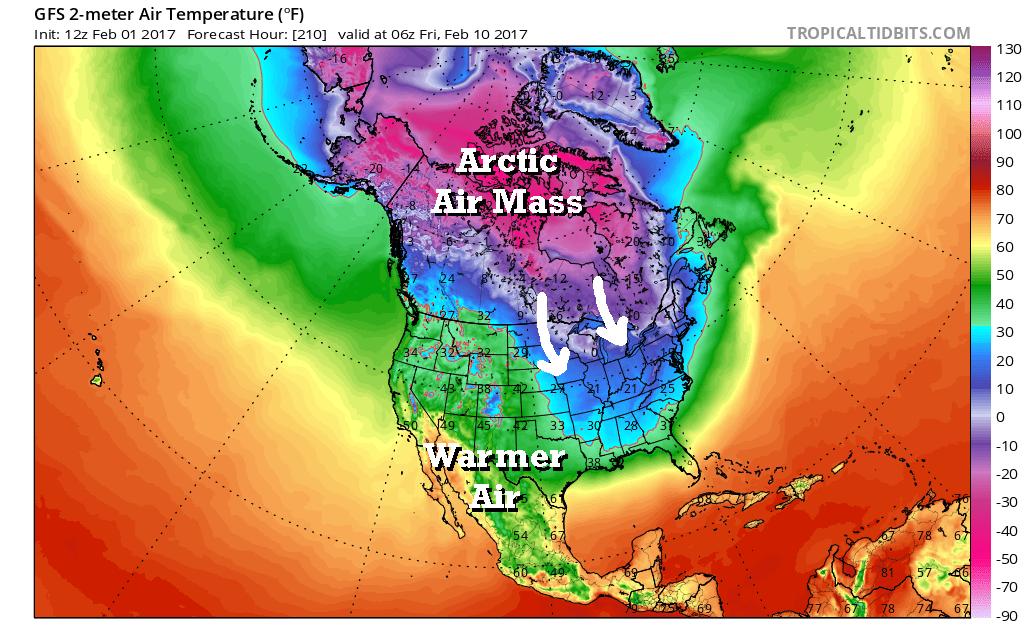Forecast: More Like October Than December February 10 th Temperatures February 17 th Temperatures This map shows the Arctic Air mass that was generated by the recent blocking.