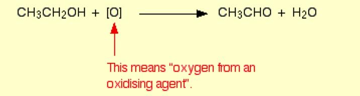 Primary alcohols can be oxidised first to aldehydes* and then to carboxylic acids depending on the reaction conditions.